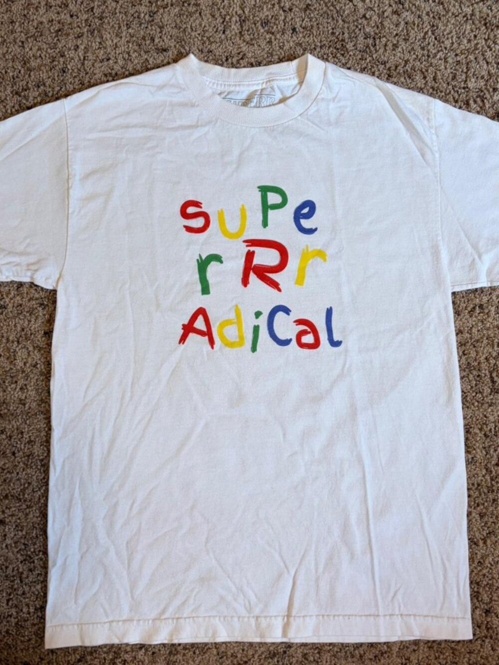 White Superrradical Mens Tshirt